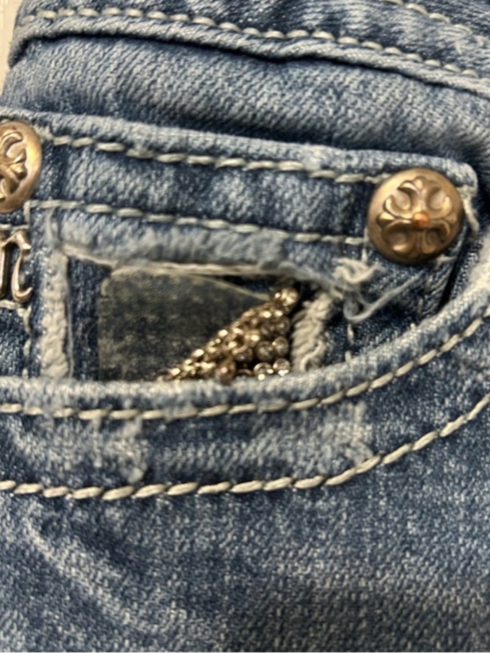 Miss Me Blue Boyfriend Denim Shorts - Picture 2 of 4
